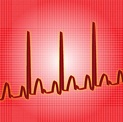 Image showing heartbeat red