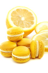 Image showing Macaroons with cream and lemon.