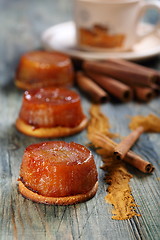 Image showing Apple tarte tatin with cinnamon.