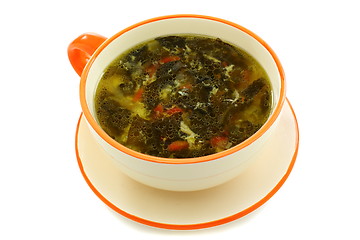 Image showing Green soup with sorrel.