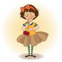 Image showing funny girl with icecream