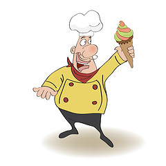 Image showing funny chef with icecream