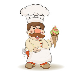 Image showing funny chef with icecream