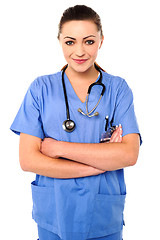 Image showing Confident young female doctor