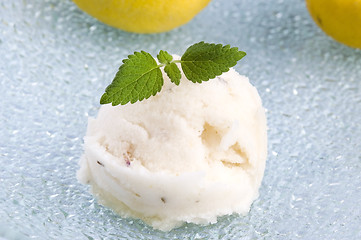 Image showing lemon sorbet with lavender