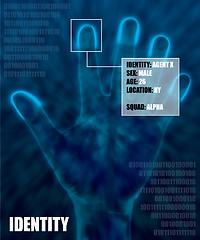 Image showing blue identity info