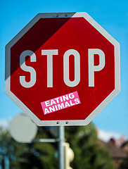 Image showing stop eating animals