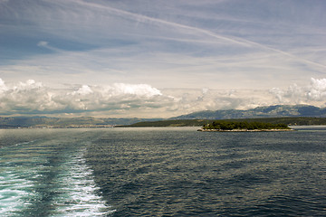 Image showing Adriatic seascape with ship trace