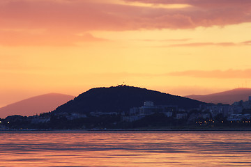 Image showing Sea sunset over Split, Croatia