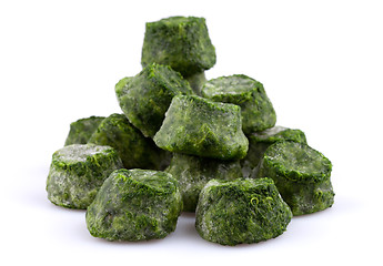 Image showing Frozen spinach close-up