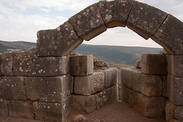 Image showing Israeli landscape with castle and sky