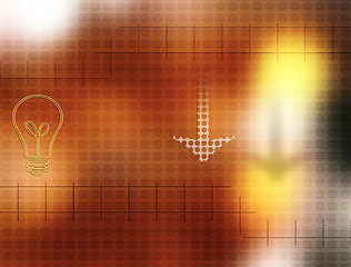 Image showing Background - bulb & arrow