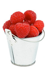 Image showing Raspberries in Bucket