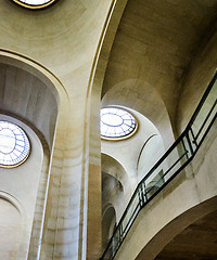 Image showing The interior stairway between the floors in the Louvre. 