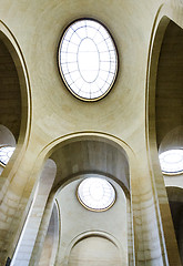 Image showing The interior stairway between the floors in the Louvre. 