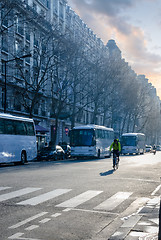 Image showing Early morning, first rays of the sun touch the streets of Paris 