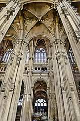 Image showing The grand interior of the landmark Saint-Eustache church