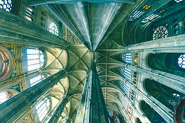 Image showing The grand interior of the landmark Saint-Eustache church