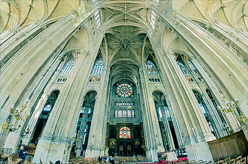 Image showing The grand interior of the landmark Saint-Eustache church