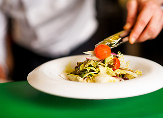 Image showing Tossed salad with nice garnish