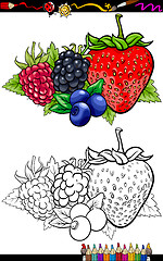 Image showing berry fruits illustration for coloring book
