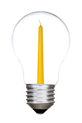 Image showing Light bulb with candle inside