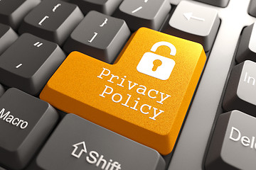 Image showing Keyboard with Privacy Policy Button.