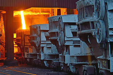 Image showing steel buckets to transport the molten metal