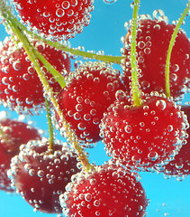 Image showing cherries and bubbles