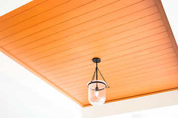 Image showing Modern ceiling lamp in a new home 