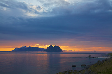 Image showing Midnight sun in Scandinavia