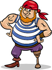 Image showing peg leg pirate cartoon illustration