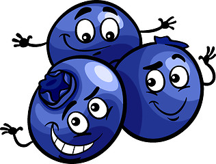 Image showing funny blueberry fruits cartoon illustration