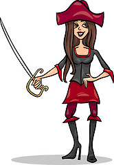 Image showing woman pirate cartoon illustration