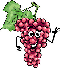 Image showing funny red grapes fruit cartoon illustration