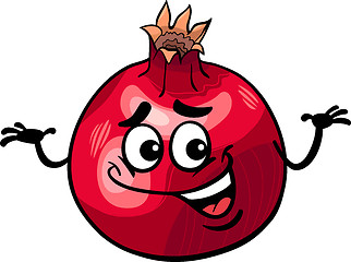 Image showing funny pomegranate fruit cartoon illustration