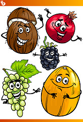 Image showing funny fruits cartoon illustration set