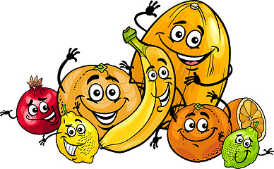 Image showing citrus fruits group cartoon illustration