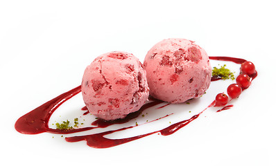 Image showing pink fruit ice cream