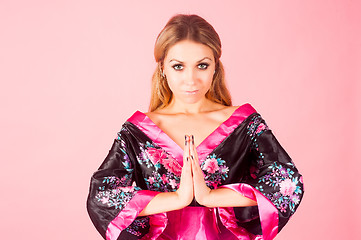 Image showing beautiful woman in japanese kimono