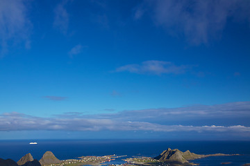 Image showing Sailing along norwegian coast