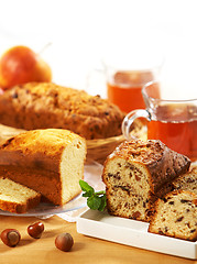 Image showing sweet bread with raisins and nuts