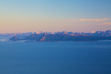 Image showing Mountain panorama on Lofoten