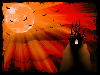 Image showing Halloween poster with zombie background. EPS 10