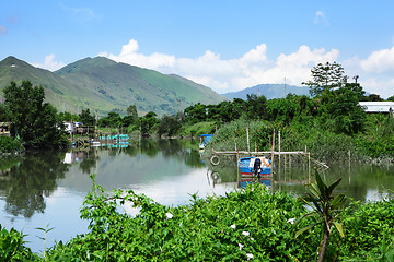 Image showing Countryside with old village 