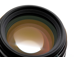 Image showing Camera lense over white background