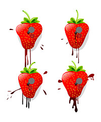 Image showing Pinned strawberries