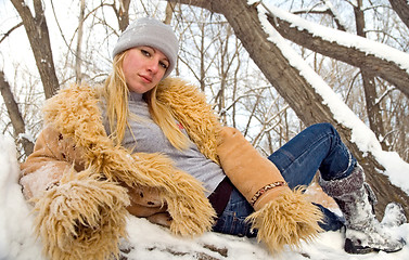 Image showing Woman in the woods