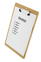 Image showing Checklist on a clipboard

