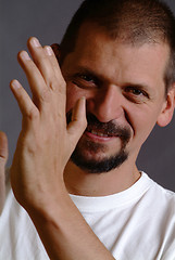 Image showing man clapps his hands